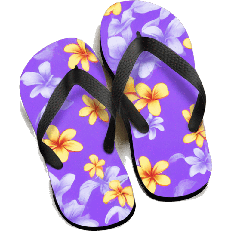 purple hawaiian flip flops emoji