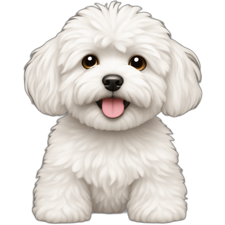 white fluffy maltipoo called tuffy emoji