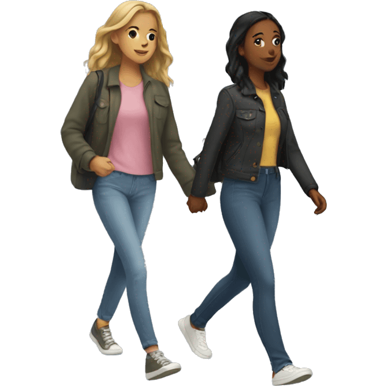 girl walking with her girlfriend  emoji