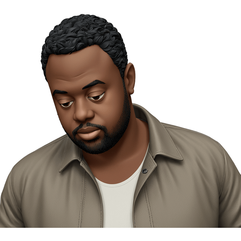 dark-skinned male in jacket emoji