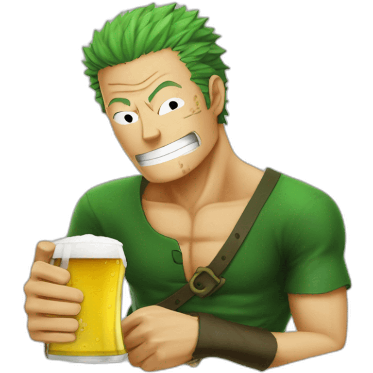 Roronoa zoro qui boit de la bière  emoji