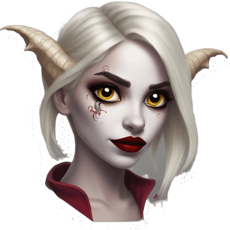 Dragon Jasmine in Harley Quinn style, oil paint, mysterious eyes, intricate lips, masterpiece portrait, odd perspective, beautiful, desirable, logical emoji