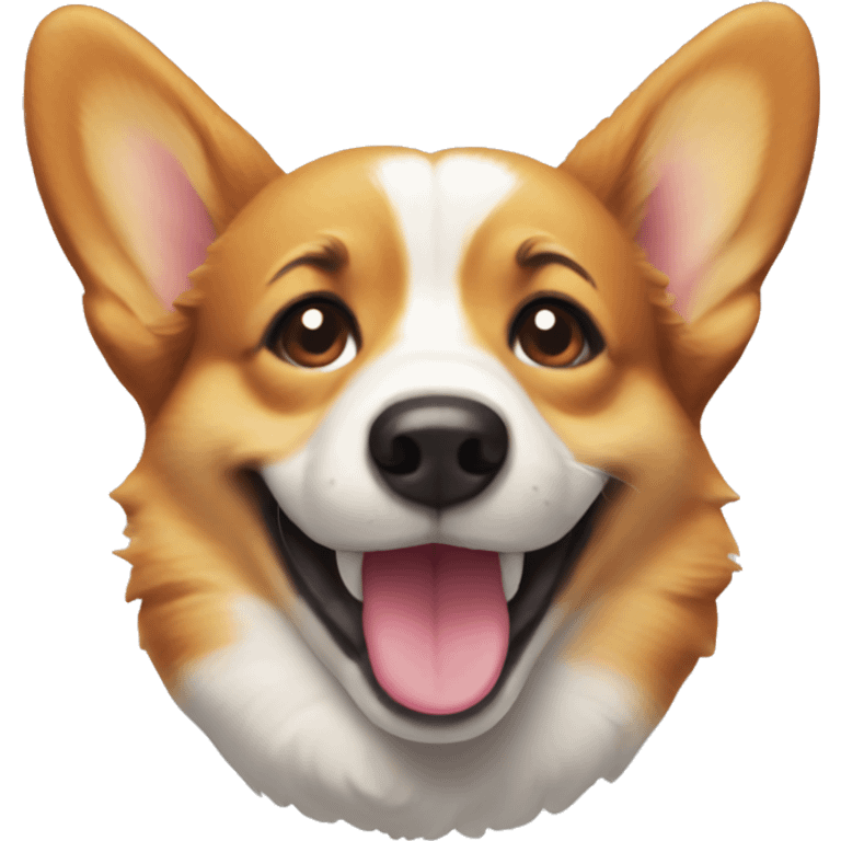 corgi with a smile emoji