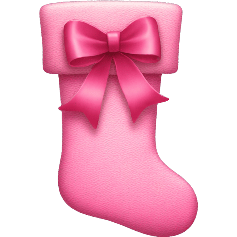 Pink Christmas stocking with bow emoji