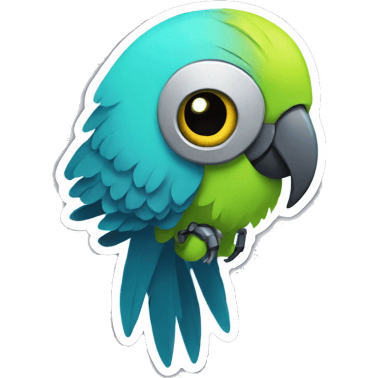 parakeet robot sticker emoji