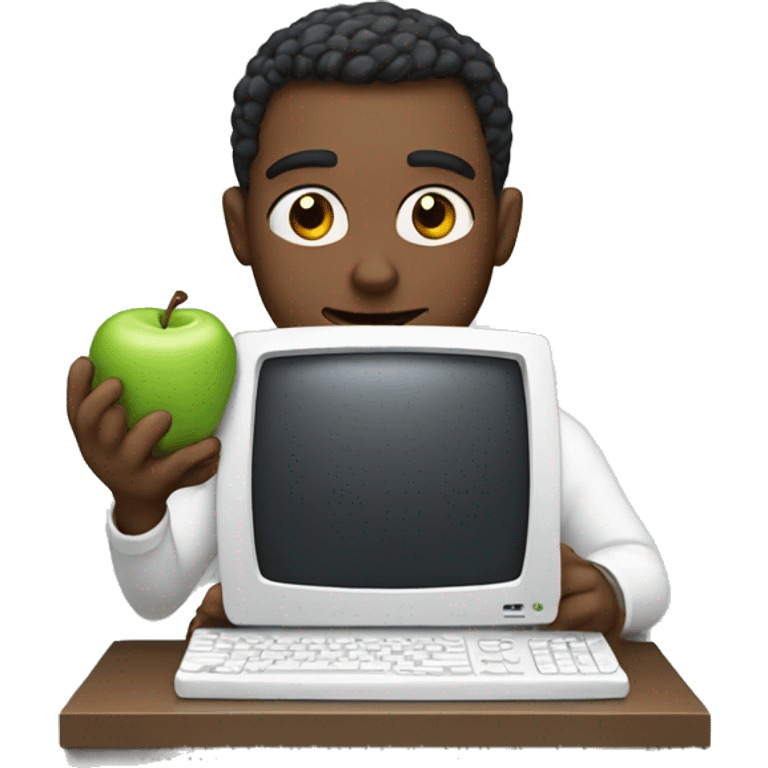 man with apple computer emoji