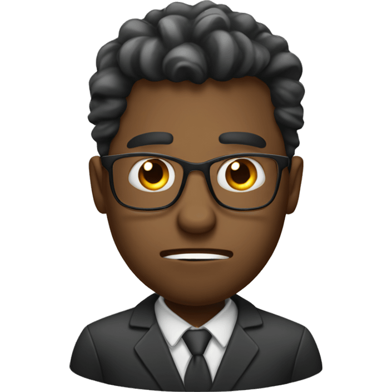 Frustrated black man accountant  emoji