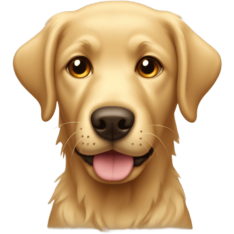 Small shaggy golden Labrador dog with brown eyes emoji