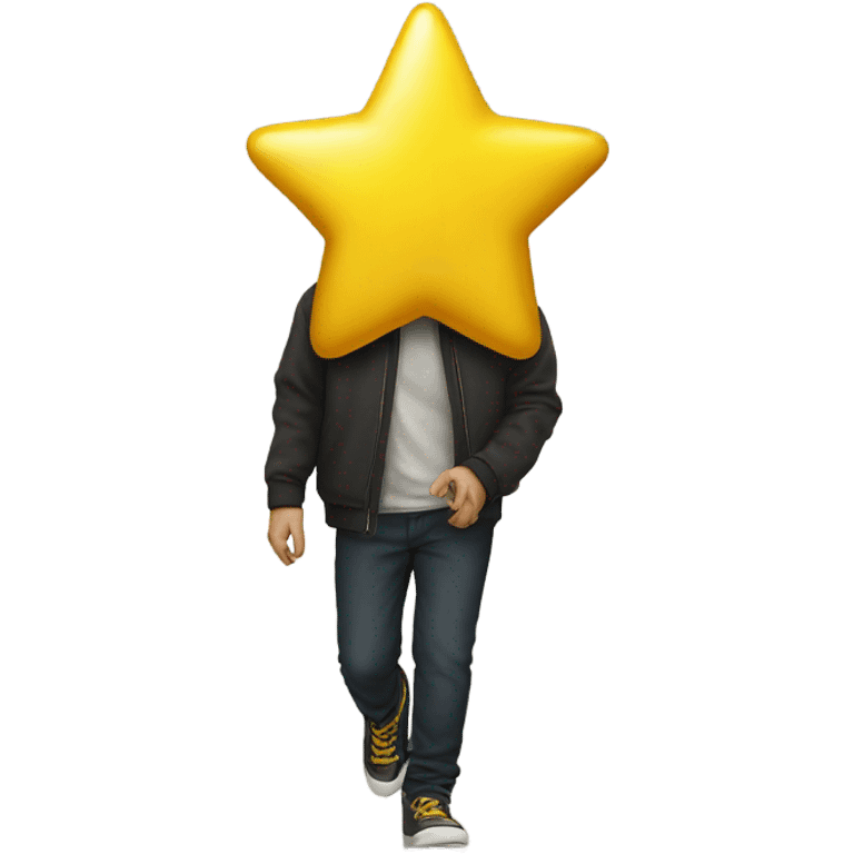 A walking yellow star emoji