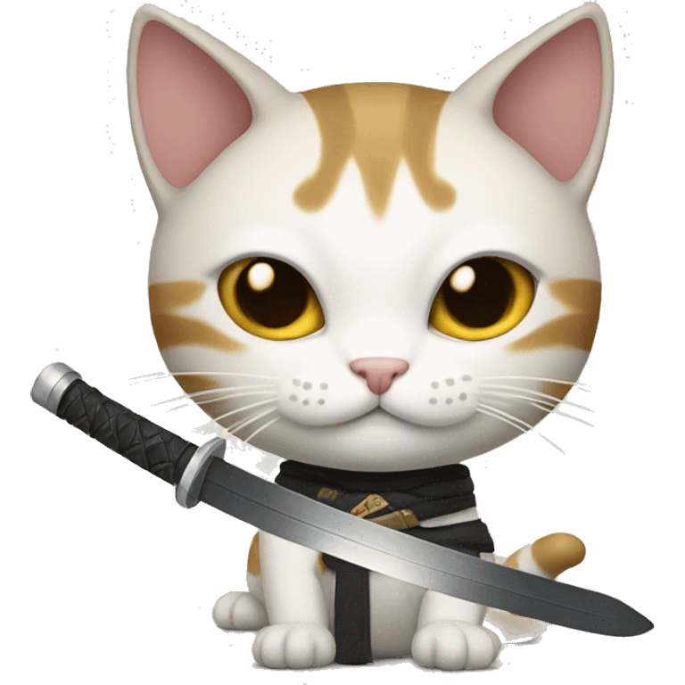 Cat with katana emoji