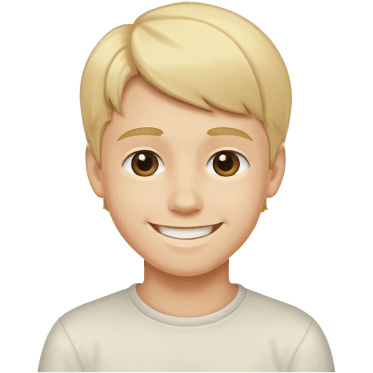 blonde boy smiling at viewer emoji