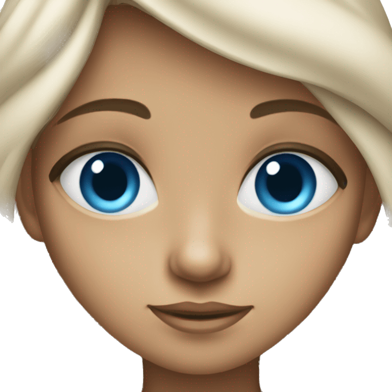 girl looking back at ocean blue eyes emoji