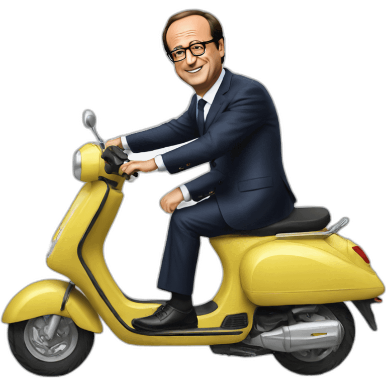 François Hollande qui fait du scooter emoji