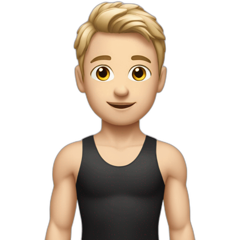 sporty European boy in gymnast leotard emoji