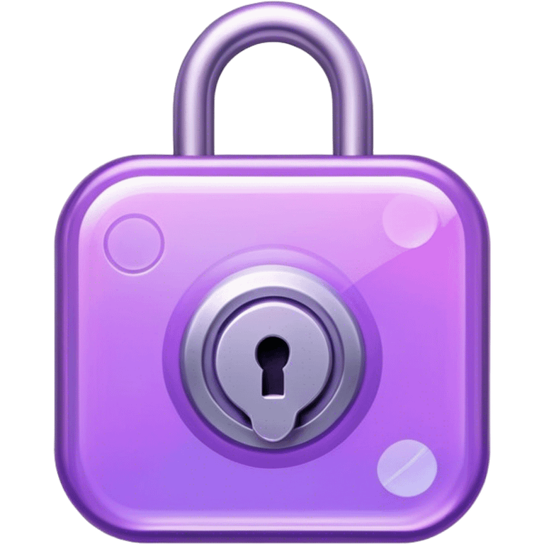Holographic and glassmorphic purple lock emoji
