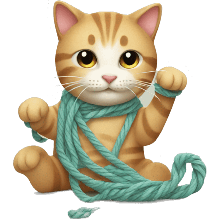 cat playing with yarn emoji