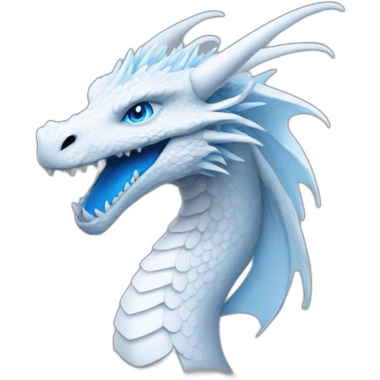 White Dragon with a Blue eyes emoji