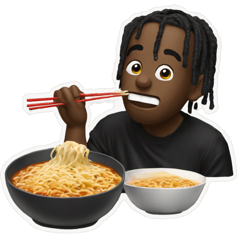 Travis Scott eating ramen emoji