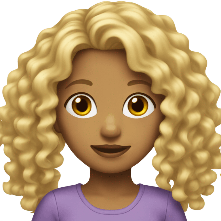 Girl, blonde , curry hair emoji