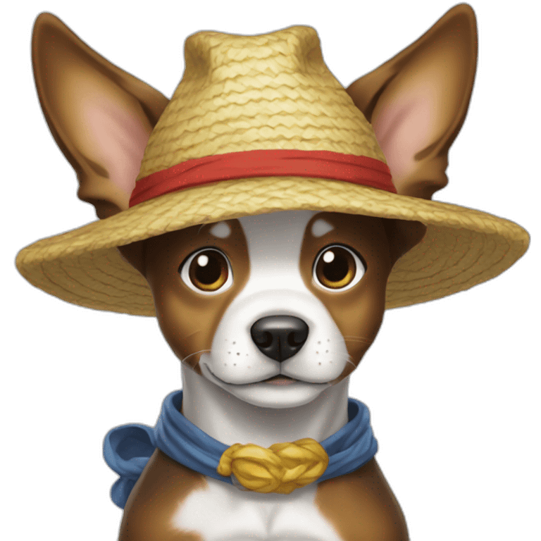 dog-wearing-luffy-from-onepiece-anime-clothes emoji