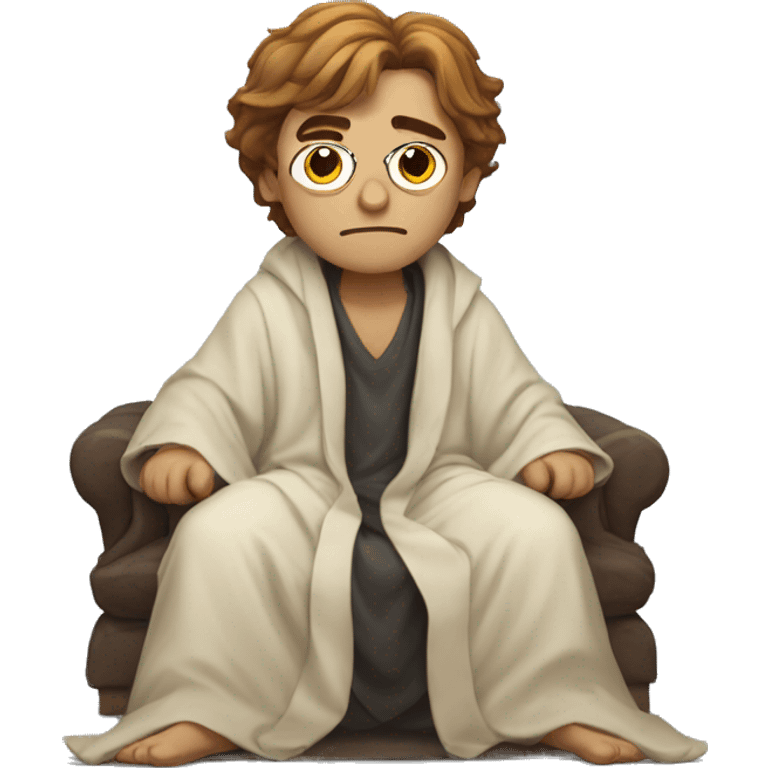 full body Harry Potter in robe laying down tired  emoji