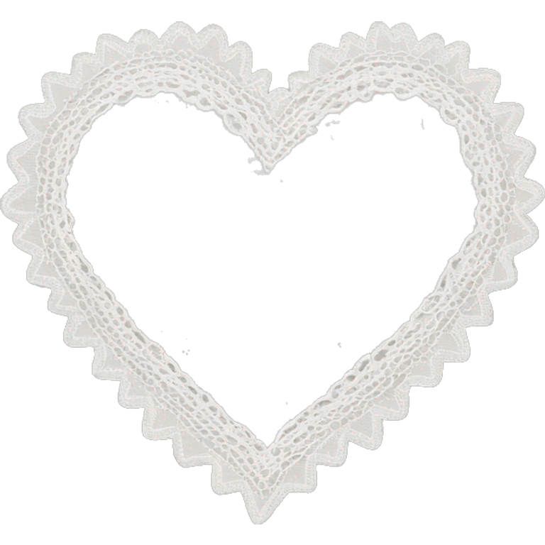 White heart with lace emoji