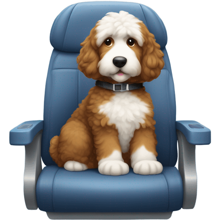 Bernedoodle in airplane emoji