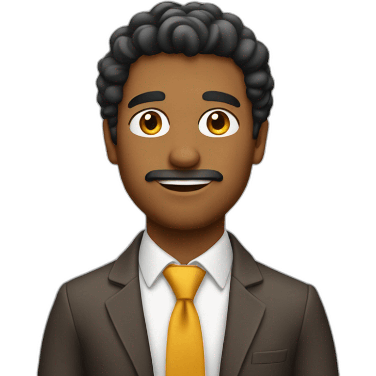 brown man looks smart emoji