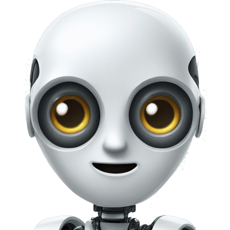 artificial intelligence robot with white borders emoji