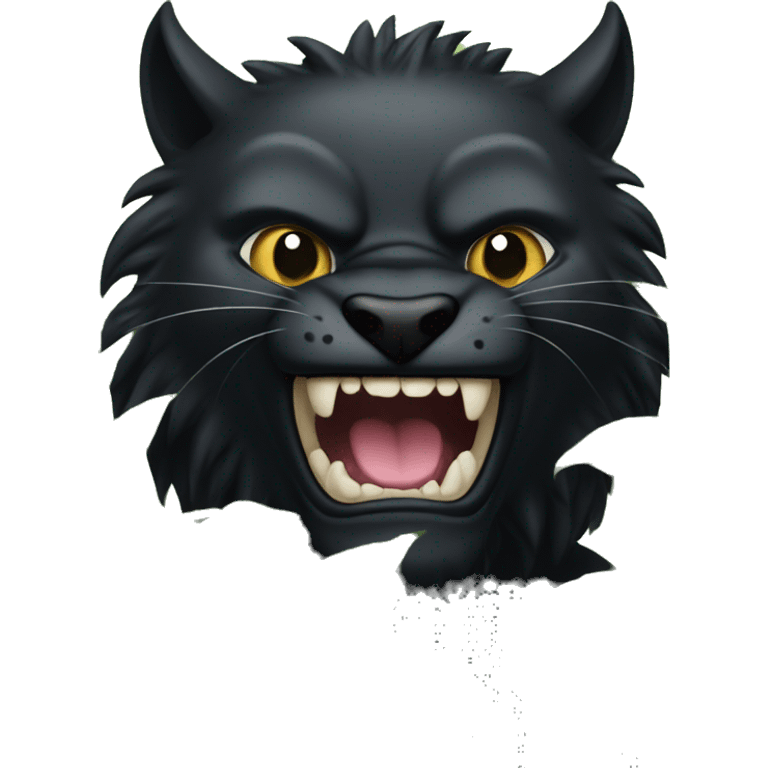 black pantera animal with a sharp tooth behind a bush emoji