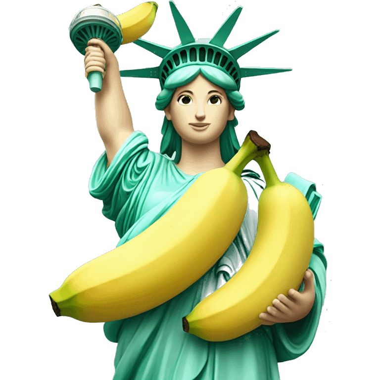 Statue of liberty holding bananas emoji