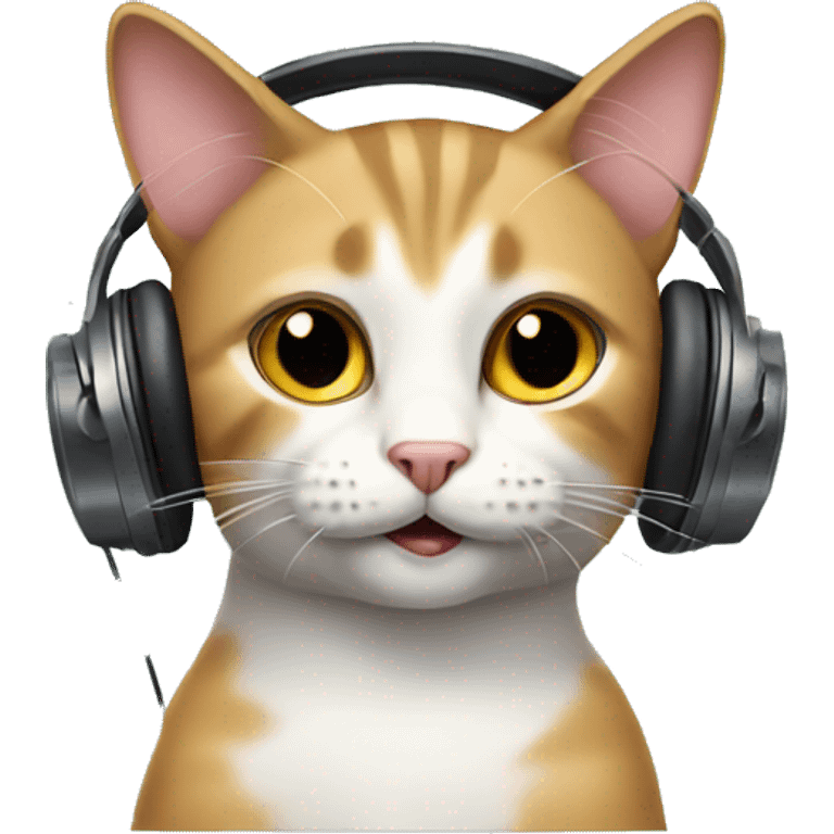 Cat with headphones  emoji