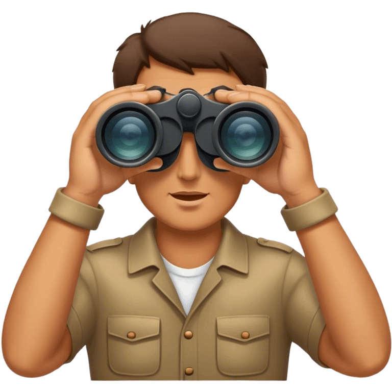 Man looking throug binoculars emoji