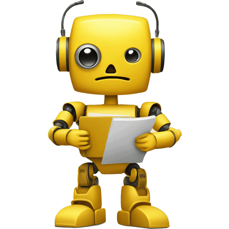 yellow robot with a notepad in his hands emoji