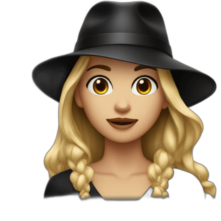 Girl in black hat emoji