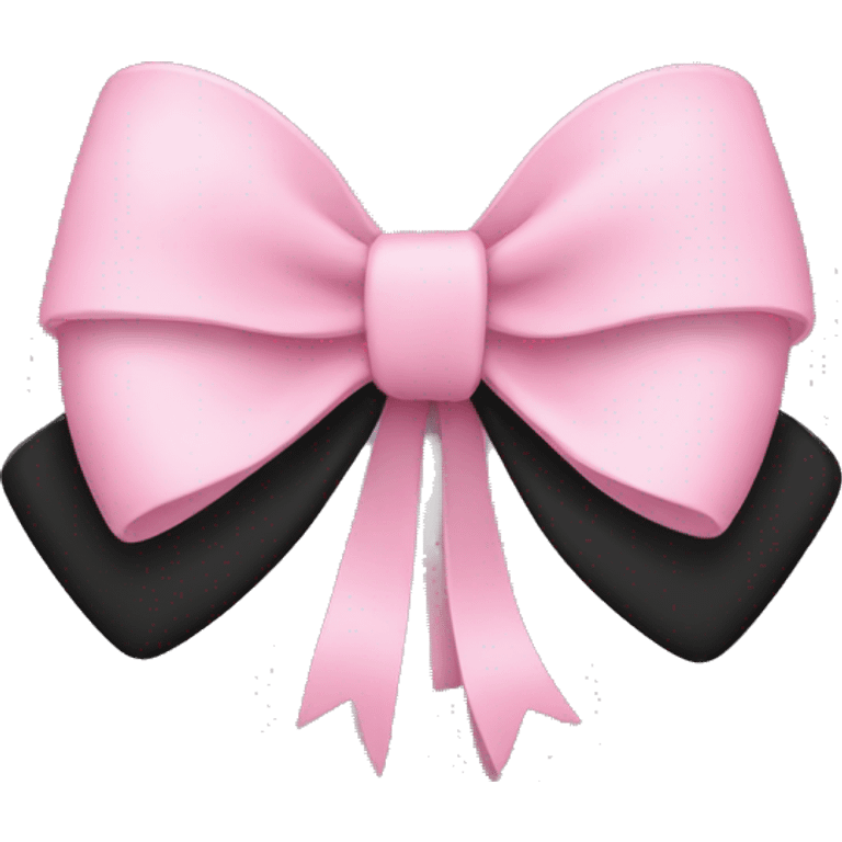 A light pink bow on a black heart emoji