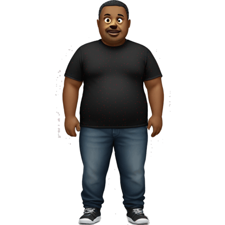 Fat man black tshirt emoji