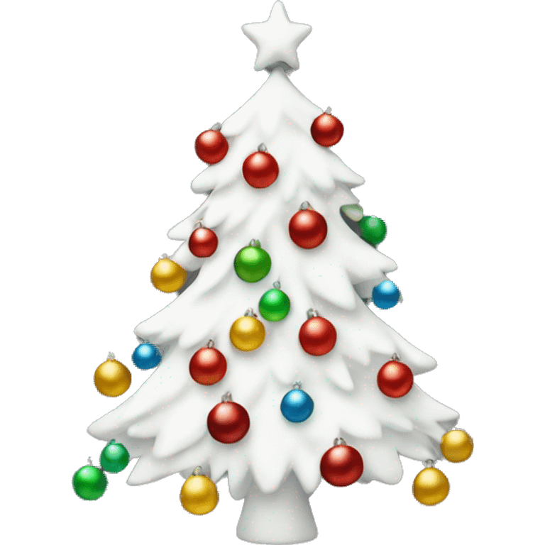 White Christmas tree with ornaments  emoji