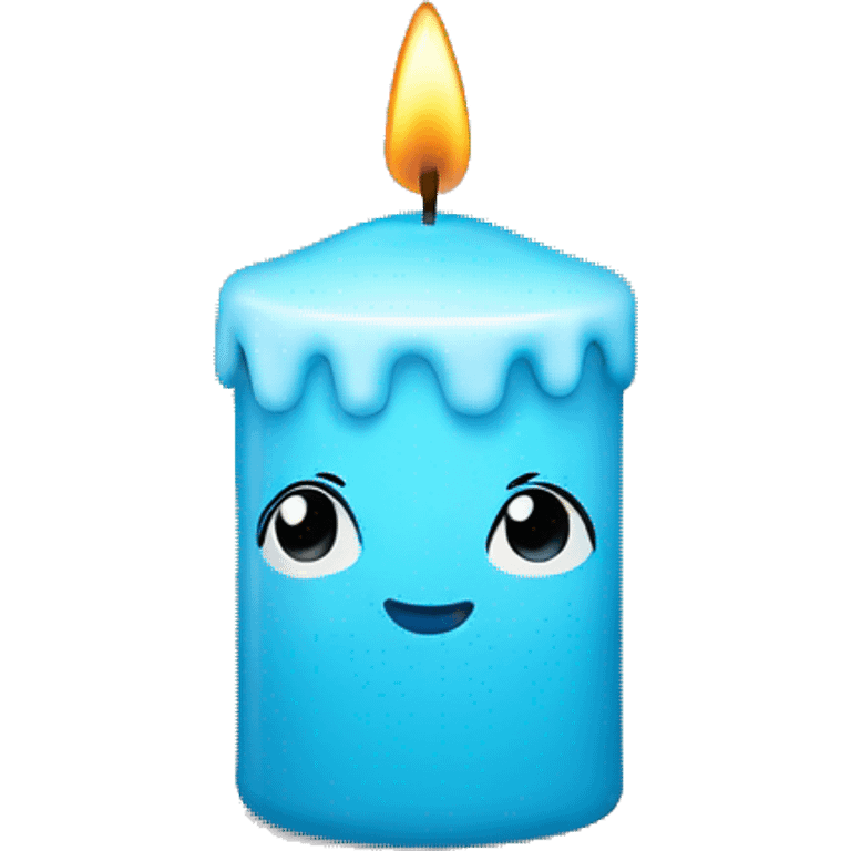 Cute baby blue candle emoji