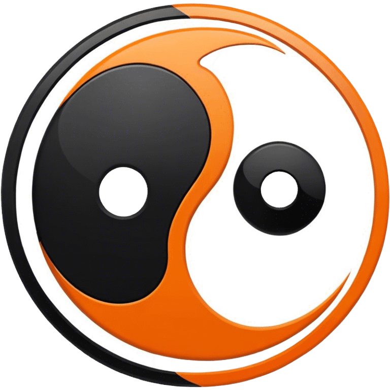 Orange and black ying yang emoji