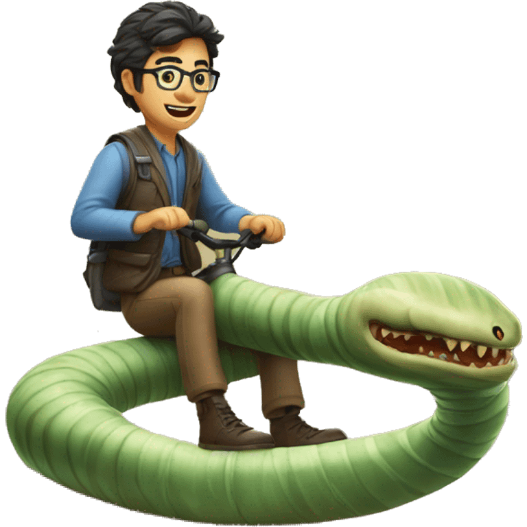 Nerd riding dune sand worm emoji