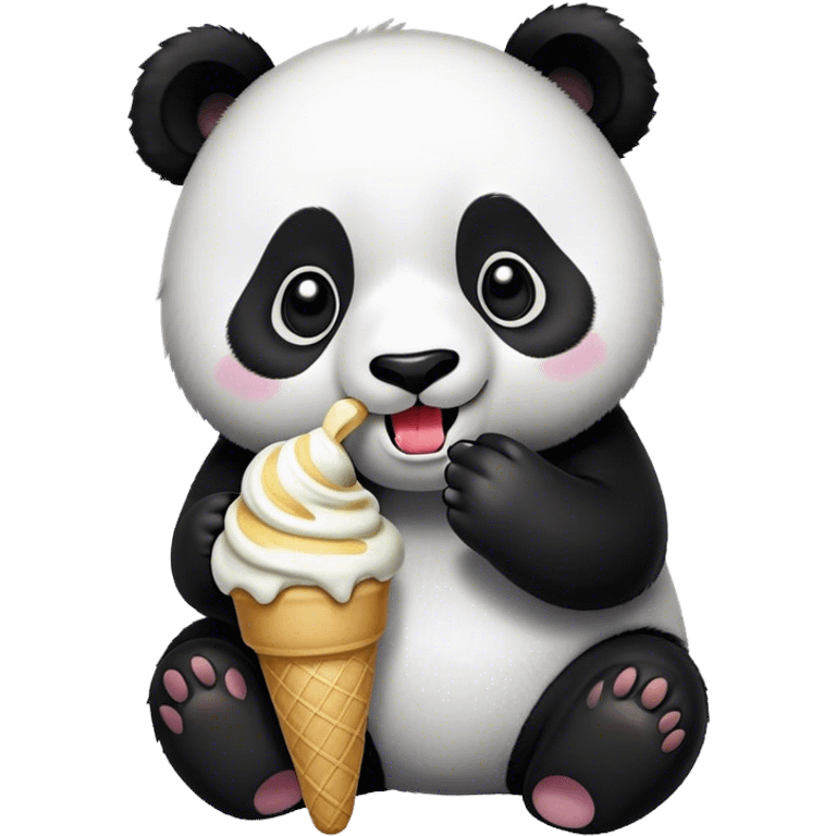 Panda eating ice cream emoji