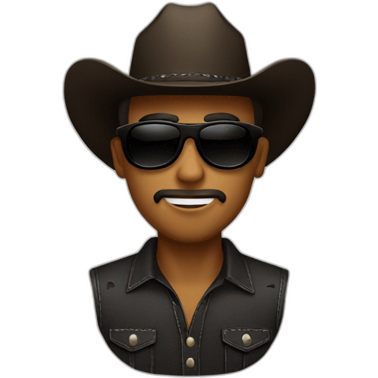 Cowboy emoji with black sunglasses emoji