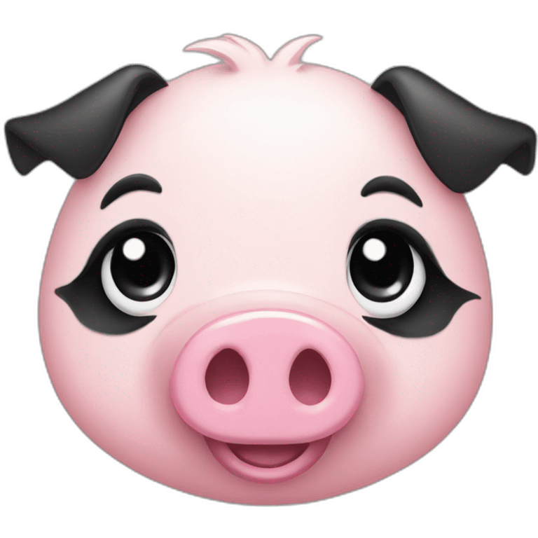 Pig nose with black wig emoji