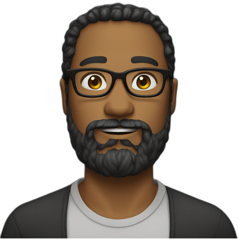 Man black eyeglasses beard emoji