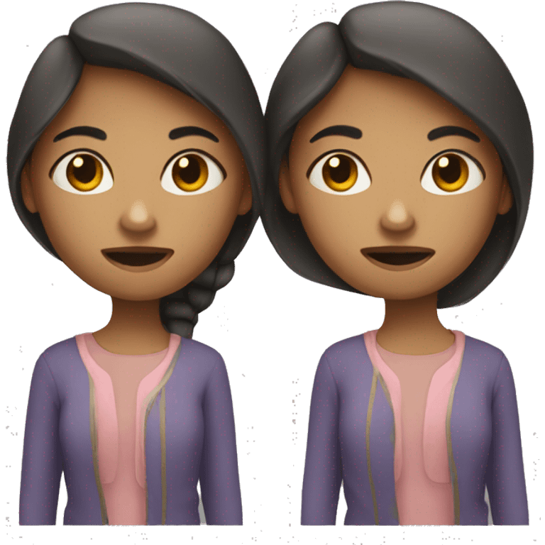 Girl with two headed one body emoji