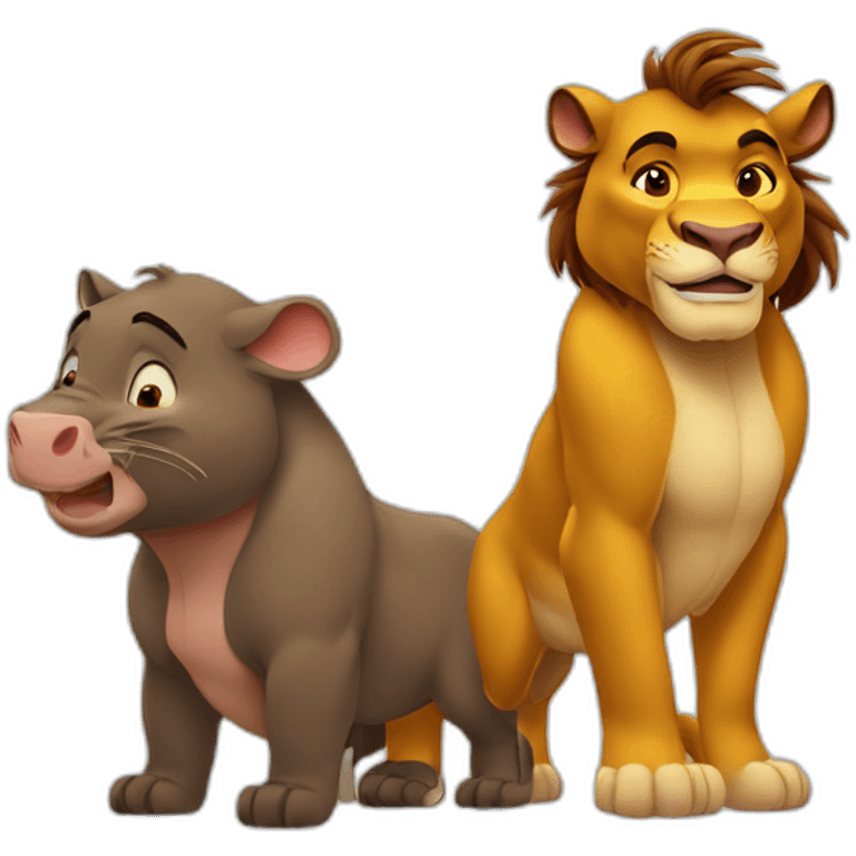 simba timão e pumba emoji