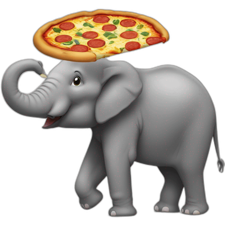 Un éléphant qui mange une pizza emoji