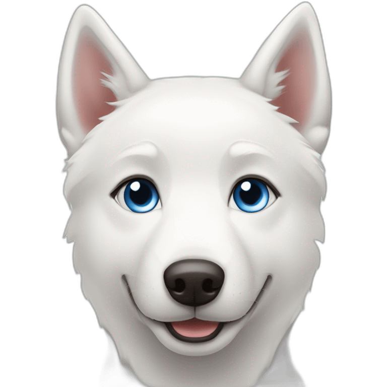 Happy white husky  blue eyes short hair emoji