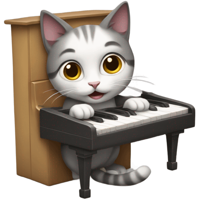 Cat play music emoji